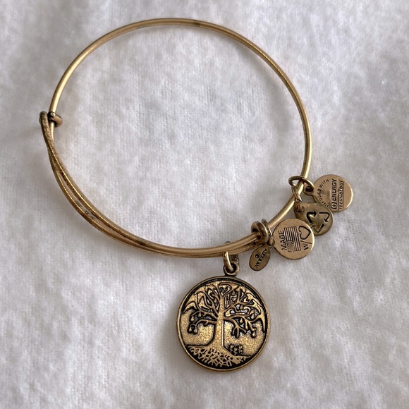 Alex and Ani Tree of Life Charm Bangle Bracelet, Gold - Picture 2 of 2